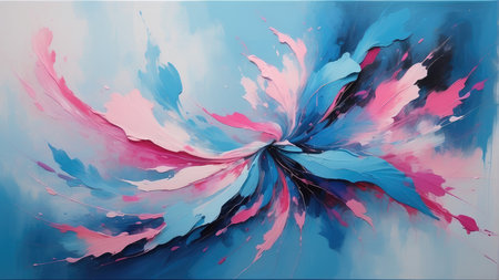 Abstract watercolor background. Blue, pink and purple colors. Digital painting.の素材