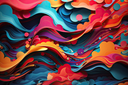 Abstract colorful background with wavy pattern. Vector illustration. Eps 10の素材
