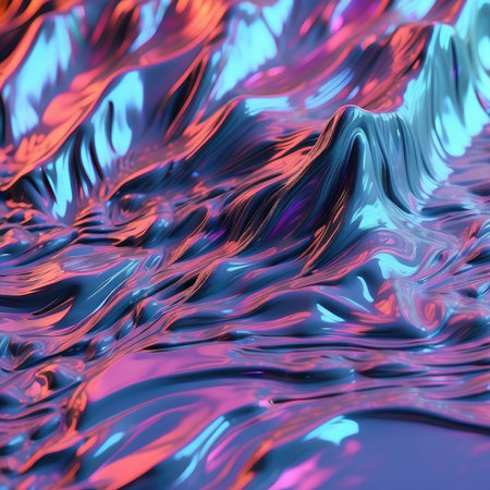 abstract background of blue and pink liquid with some smooth lines in itの素材