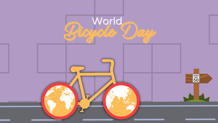 World Bicycle Day Vector Illustration. World Bicycle Day Poster or Banner.の写真素材