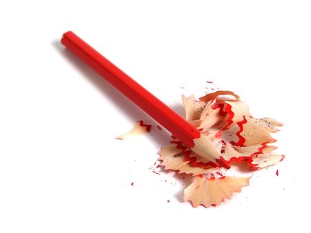 Sharpened pencil over whiteの写真素材