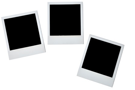 Blank photoframe over whiteの写真素材