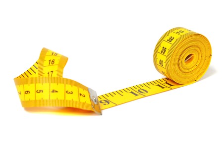 Measure tape over white