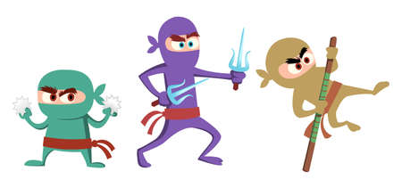 Ninja Cartoon Charactersの写真素材