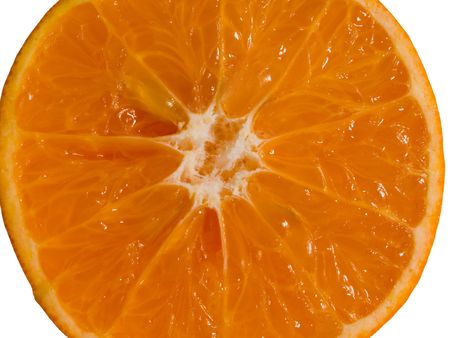 Citrus food - ripe healthy orange fruit on whiteの写真素材