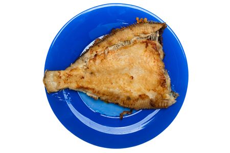 Healthy eating seafood - prepared fried fish plateの写真素材