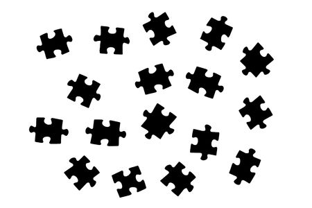 Jigsaw puzzle piece connection solution conceptの写真素材