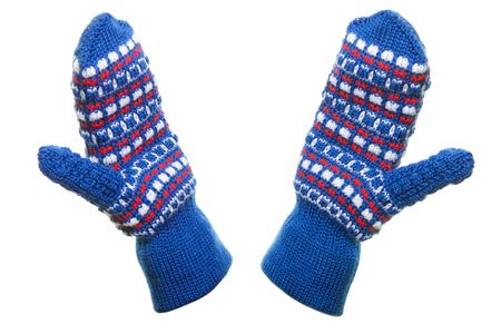 Cold winter season wool clothing human hand mittenの写真素材