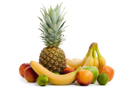 Healthy eating raw ripe tropical multi fruit foodの写真素材