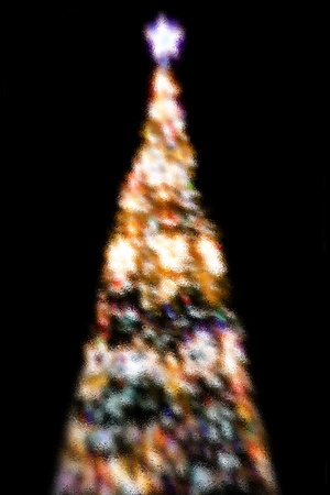 Blurred christmas tree holiday decoration ornamentの写真素材