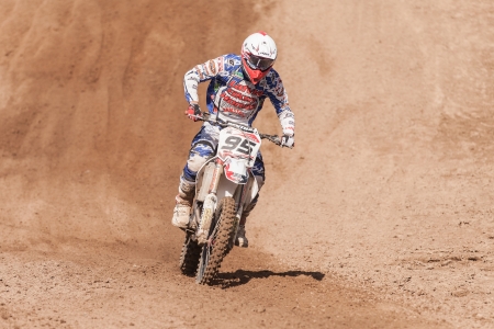 SEMIGORJE, RUSSIA - JULY 22: Grand Prix of Russia of FIM Motocross World Championship MX1 and MX2 Series on July 22, 2012 in Semigorje, Russiaのeditorial素材