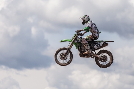 SEMIGORJE, RUSSIA - JULY 22: Grand Prix of Russia of FIM Motocross World Championship MX1 and MX2 Series on July 22, 2012 in Semigorje, Russiaのeditorial素材