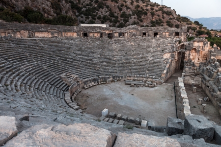 Ancient lycian Myra greek theatre ruins at Turkey Demreの写真素材