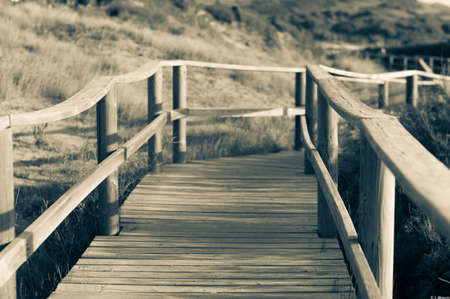Menorca, beach walkway. Summer Vacation.の写真素材