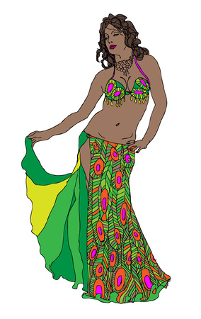 color drawing of a dancerのイラスト素材