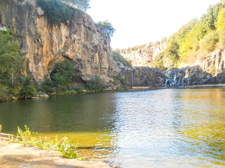 rare view of a mountain hidden lake in italyの写真素材