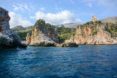 san vito lo capo faraglioni of Scopello seen from the sea