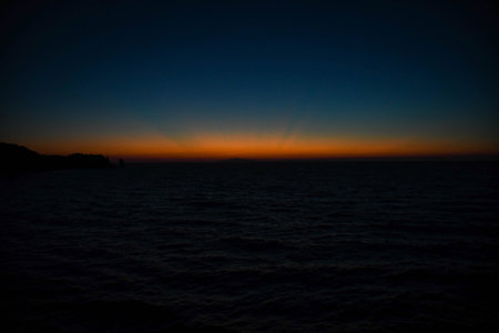 background sunset on the sea in Italy