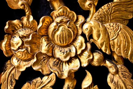 Thai Door wood carving の写真素材