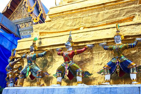 The Giant at the Emerald Buddha Temple, Bangkok, Thailandの写真素材