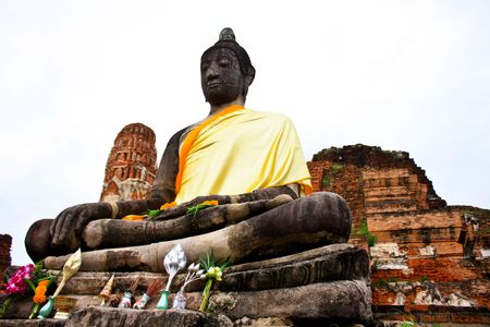 Buddha at Wat Phra Mahatat, Ayuthaya - Thailandの写真素材