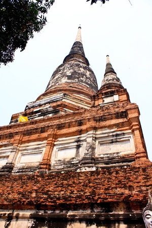 Ruined Old Temple of Ayutthaya, Thailandの写真素材