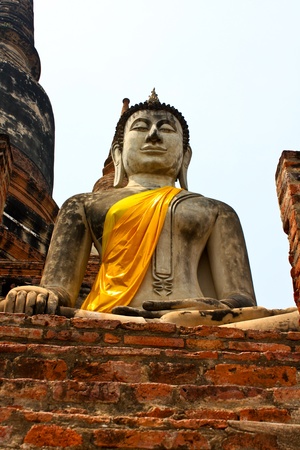 Ruined Old Temple of Ayutthaya, Thailandの写真素材