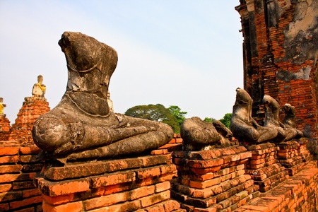 Ruined Old Temple of Ayutthaya, Thailandの写真素材