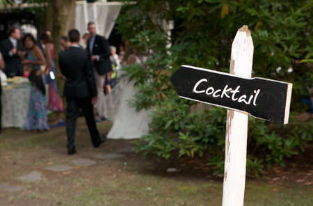 cocktail sign in outdoor weddingの写真素材