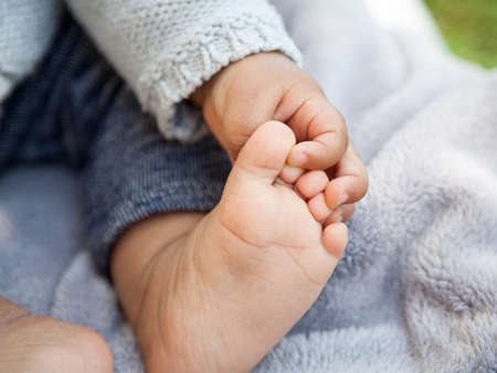 black baby hand and footの写真素材
