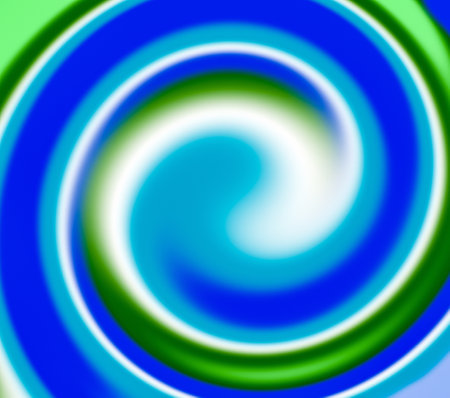 abstract background with blue, green and white concentric circles.の写真素材
