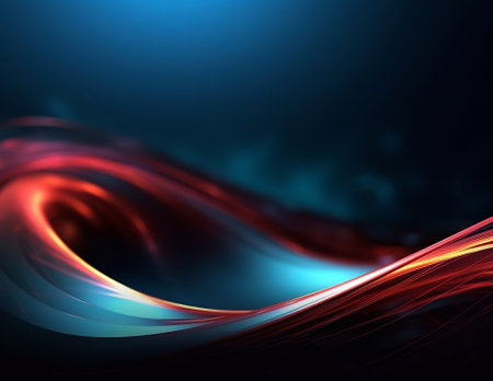 abstract dark background with glowing lines and space for textの素材