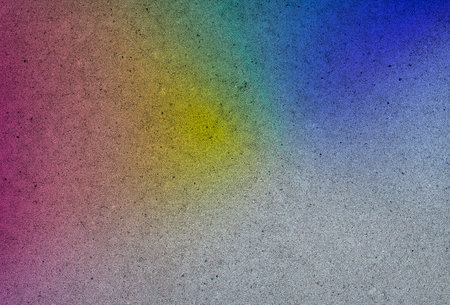 rainbow color on the concrete floor texture for background and design.の写真素材