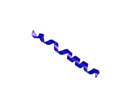 Blue ribbon isolated on transparent background close upの写真素材