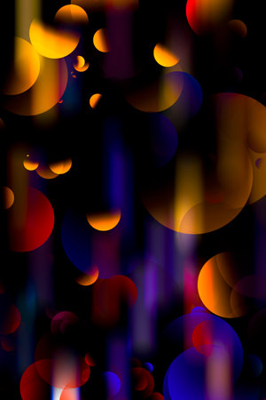 abstract multicolored background with defocused lights and bokeh stars.の写真素材