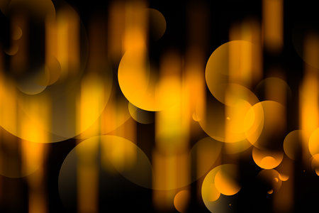 Abstract background with golden defocused bokeh lights.の写真素材