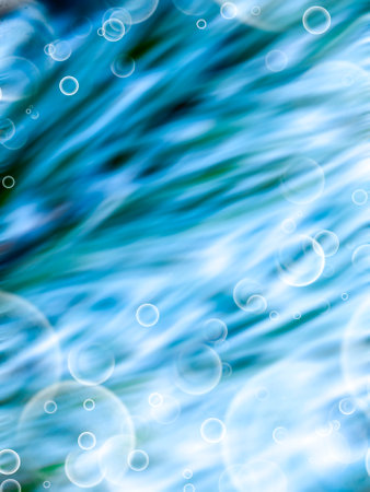 abstract blue background with some smooth lines in it and some bokehの写真素材