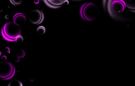 Abstract background with bokeh. Purple circles on a black backgroundの写真素材