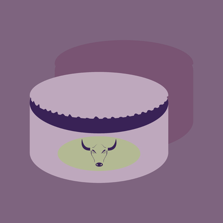 Flat with shadow Icon Open canned beefのイラスト素材