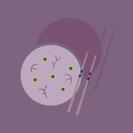 Flat with shadow Icon miso soup sticksのイラスト素材