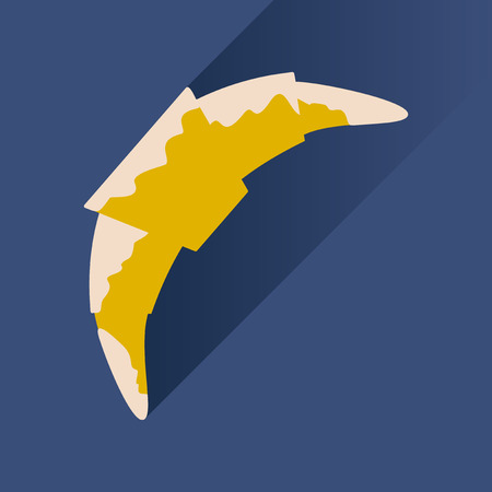 Flat with shadow Icon croissant chocolate on bright backgroundのイラスト素材