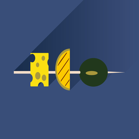 Flat with shadow Icon appetizer on bright backgroundのイラスト素材