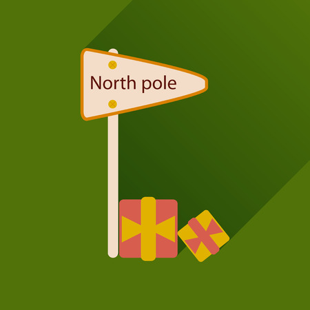 flat icon with long shadow North Poleのイラスト素材