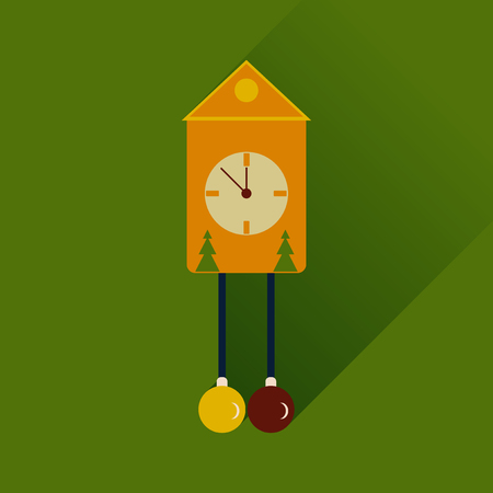 Flat web icon with long shadow Christmas clockのイラスト素材