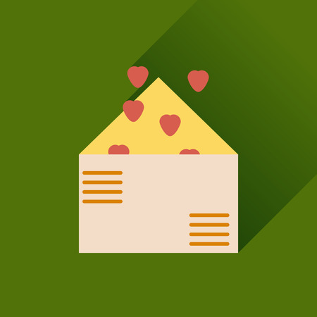 Flat web icon with long shadow love letterのイラスト素材