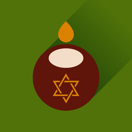 Flat icon with long shadow Jewish candleのイラスト素材