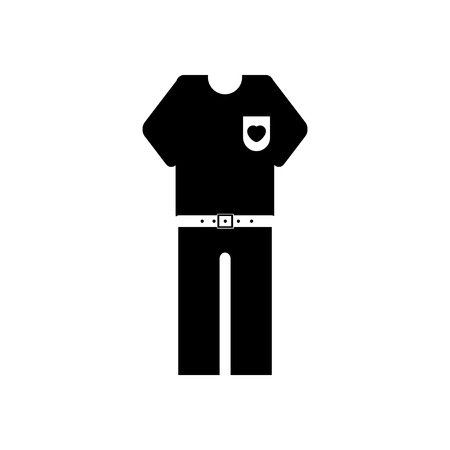 flat icon in black and white style pants and shirtのイラスト素材