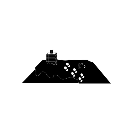 flat icon in black and white style roof houseのイラスト素材