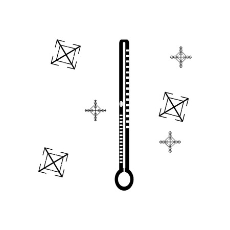 flat icon in black and white style thermometer snowflakes