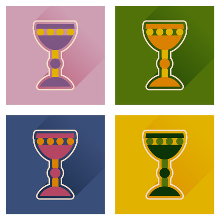 Concept of flat icons with long shadow Holy Grailのイラスト素材